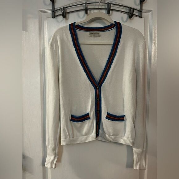 Urban outfitters white contrast trim cropped sweater Small - Picture 1 of 13